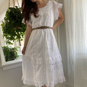 J Crew Embroidered Lace Midi Dress